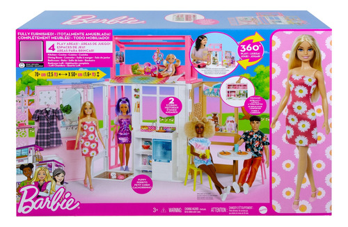 Barbie Casa Glam 2 Pisos Amueblada Con Muñeca Mattel