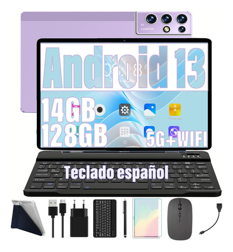 Tabletas Android 13 Tablet Con Teclado 14gb+128gb 8kmah11'hd