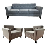 Juego Living Sillon Paris 3 Cps + Combo X2 Unidades 1 Cuerpo