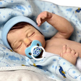 Bebê Reborn Menino Dormindo Realista Silicone Lou Lou L03