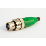 Conector Xlr Canon Hembra Para Cable De Microfono Colores Color Verde