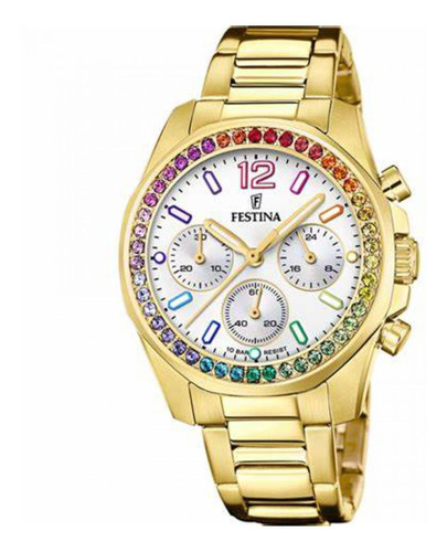 Reloj Para Mujer Festina Boyfriend F20609-2 Dorado