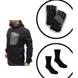Campera Lluvia De Hombre +guantes Abrigo Y Medias Termicas