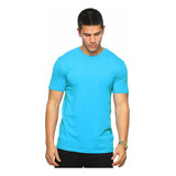 Camiseta Poliamida Dryfit Masculina Azul Turquesa Leve 