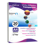 Papel Vinilo Adhesivo Transparente Imprimble Inkjet A4 20hjs