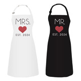 Gsm Brands Mr. And Mrs. 2024 Delantales De Cocina Para Parej