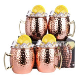 Set 4 Vasos Cobre 550ml Premium Coctel Tragos