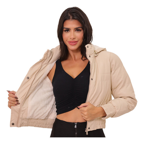 Jaqueta Puffer Alcolchoada Curta Bobojaco Feminino Blogueira