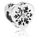 Pandora Charm Corazón Copo Nieve Circonita Plata 796359cz