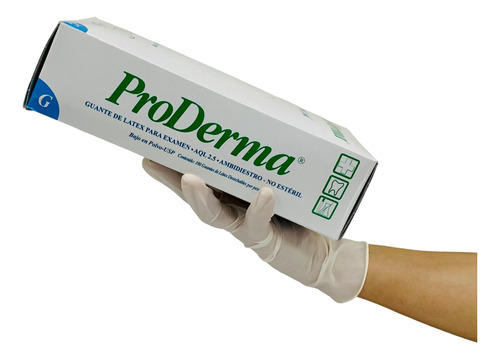 Guante De Látex No Estéril Proderma Grande Con 100 Piezas