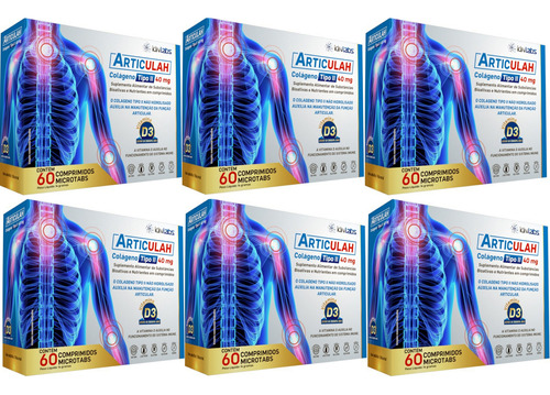 Articulah Colágeno Tipo 2 Vitamina D3 60 Comp Idnlabs Kit 6