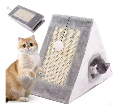 Cama Casa Iglu Rascador Para Gato Plegable Con Pelota