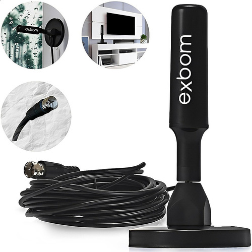 Antena Digital Portátil Interna Hdtv Externa Prova D'agua  