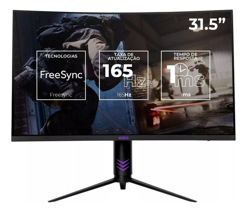 Monitor Gamer Mancer Valak Uz31 165hz Curvo 31.5 Pol 1ms Fhd