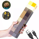 Lámpara Antorcha Minecraft Brownstone Luz Nocturna Led De S