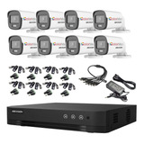 Kit Camaras Seguridad Hikvision X 8 Color Nocturnas Exterior