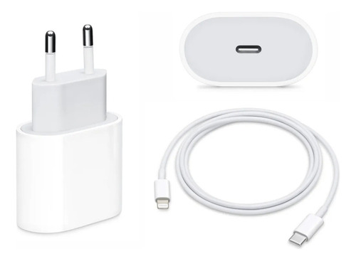 Carreg.fonte 20w C Apple 8plus Até 15pro  Acomp Cabo Ligth 