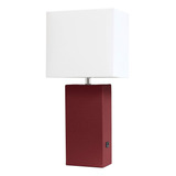 Elegant Designs Lt1053-red Lámpara De Mesa Moderna Con De Y