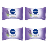 Kit 4 Sabonetes Em Barra Hidratante Lavanda Óleos Nivea 85g