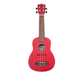 Ukelele Veston Kus-100rd Soprano Mahogany Rojo Con Estuche