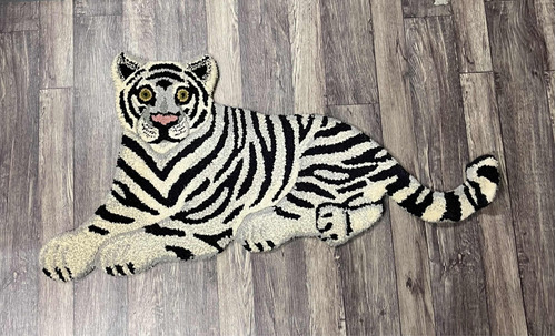 Alfombra Tigre Blanco 45x90cm Lana Persa Kreatex