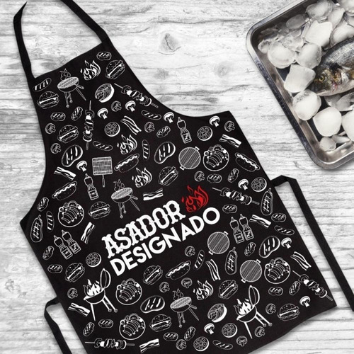 Delantal Asado Asador Parrillero Cordura Estampado Diseño