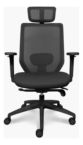 Silla Oficina Focus Negro Con Cabecero Form