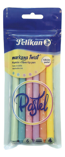 Marcador Markana Twist Pastel X 6 Pelikan