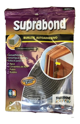 Burlete Autoadhesivo Suprabond Normal 5x10mm 5mts