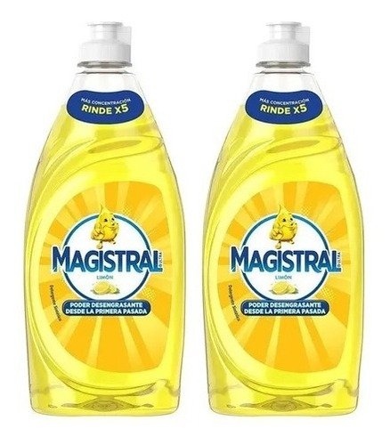 Detergente Magistral Antigrasa Limón 500ml X2