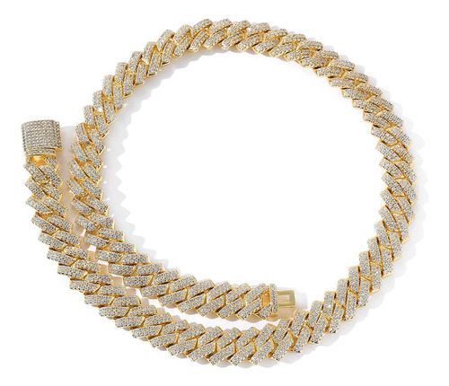 Mosanee Collar De Cadena De Oro Collar Cubano Para Mujer Pla