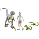 Jurassic World Human & Dino Pack Yasmina Yaz & Velociraptor 