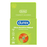 Preservativos Durex Ultra Sensitivos Ribbed Con Textura 3pza
