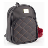 Mini Mochilinha Bolsa De Costas Feminina Meninina Linda Moda Cor Preto