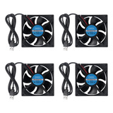 Dweii 4 Unids 3.150 In Usb Fan 5v Brushless 8025 3.150x0.984