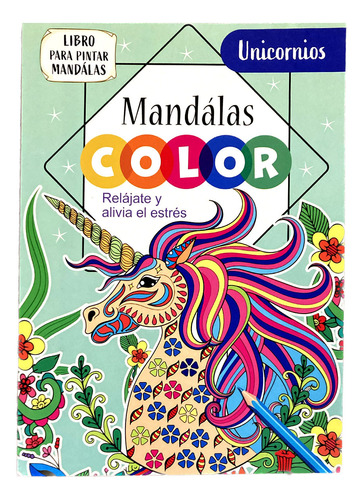 Libro Para Pintar Mandalas Niños Diseños Unicornio