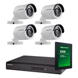 Kit Seguridad Hikvision Dvr 8 + Disco + 4 Camaras Exterior