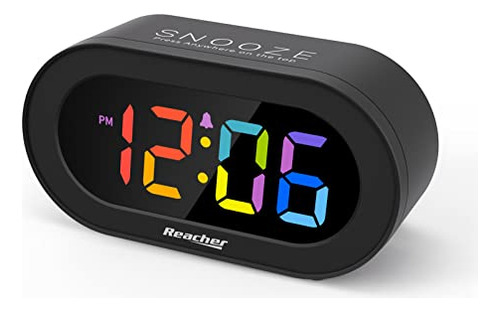 Reloj Despertador Led Digital Pequeño Luces De Colores...