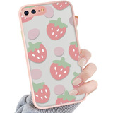 Funda Tpu Rosa Para iPhone XR Diseno De Frutillas 3d