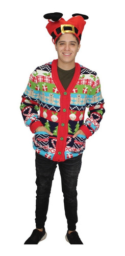 Sweater Navideño Ugly Sweater Colorido  - Talla M