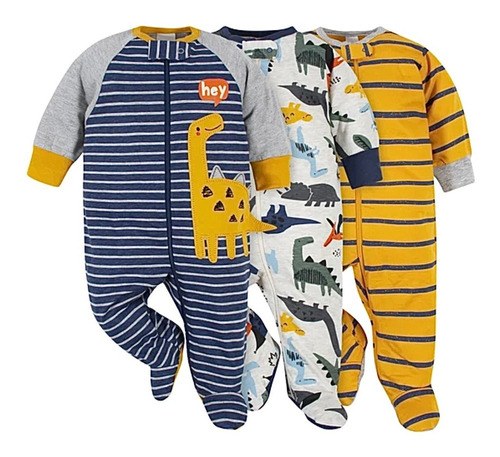 Mameluco Algodón Gerber 3 Piezas Niño Talla 3,6 Y 9m Carters