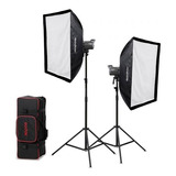 Kit 2 Lámparas Led Godox La200d Con Tripies Y Softboxs