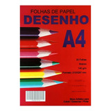 Bloco De Papel Para Desenho A4 Branco 140g 20 Folhas