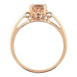 Anillo Oro Rosa Con Morganita Ovalada - 14k