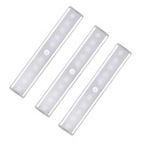 Luz Led Armario Sensor Movimiento Usb Recargable (3 Pack)