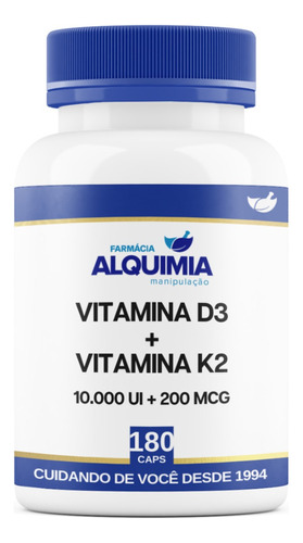 Vitamina D3 10000 Ui + Vitamina K2mk7 200 Mcg 180 Cápsulas