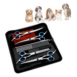 Set De Tijeras Peluquería Canina Perros Corta Pelo 4 Tijeras