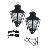 2 Pack, Farol Colgante Para Pared, Lámpara Hexagonal Negro