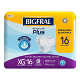 Fralda Geriátrica Bigfral Regular Plus Tamanho Xg Com 16 Uni