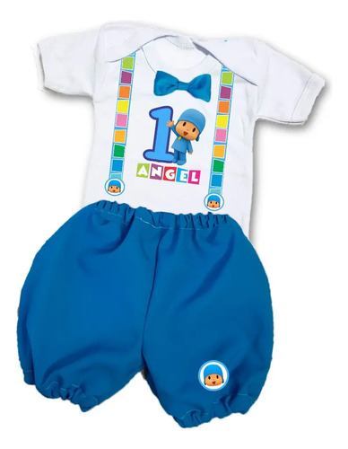 Traje Bebé Pañalero Short Personajes 0a24 Meses Personalizad